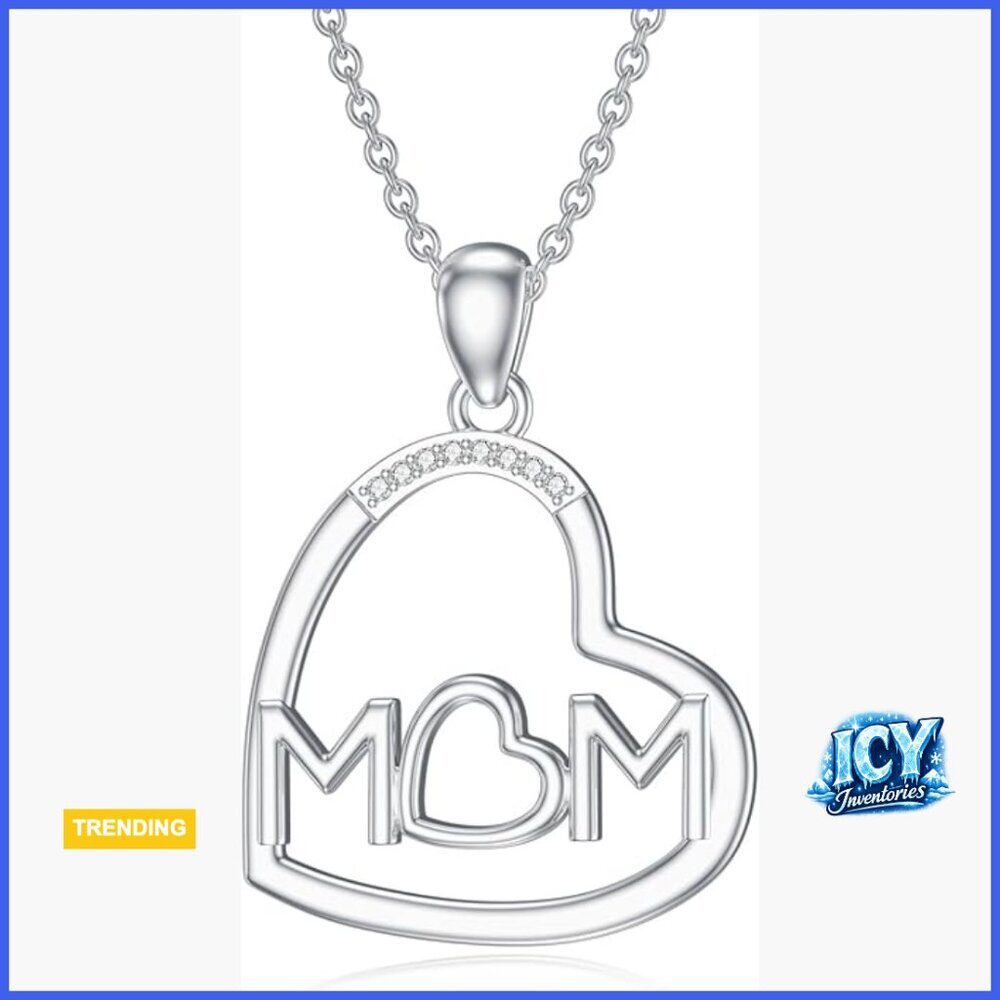 925 Sterling Silver Heart Pendant Necklace with Lab-Grown Diamond